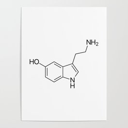 Serotonin Molecule Poster