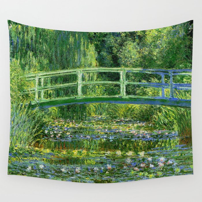 Water Lilies and the Japanese bridge Wall Tapestry