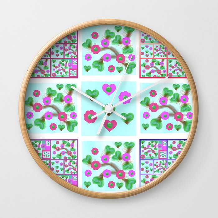 A Flowery Tea Wall Clock