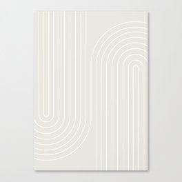 Minimal Line Curvature XI Natural Off White Mid Century Modern Arch Abstract Canvas Print