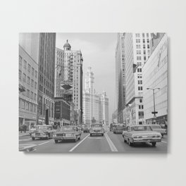 1963 MICHIGAN AVE. WRIGLEY BUILDING, CHICAGO, IL Metal Print | Automobile, 1963, Cars, Community, Architecture, Car, Avenue, Blackandwhite, Building, Graphicdesign 