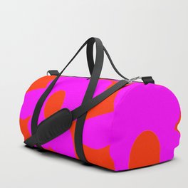 Pink Retro Flowers Orange Red Background #decor #society6 #buyart Duffle Bag
