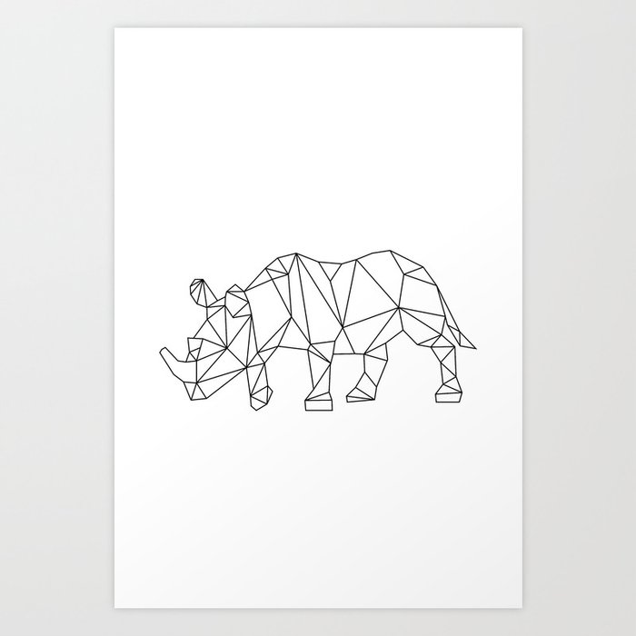Geometric Rhino Design Art Print By Paintxprint Society6