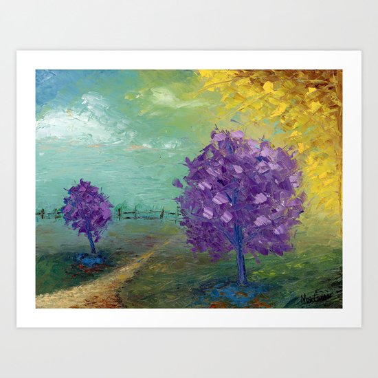 Purple Trees Path Art Print