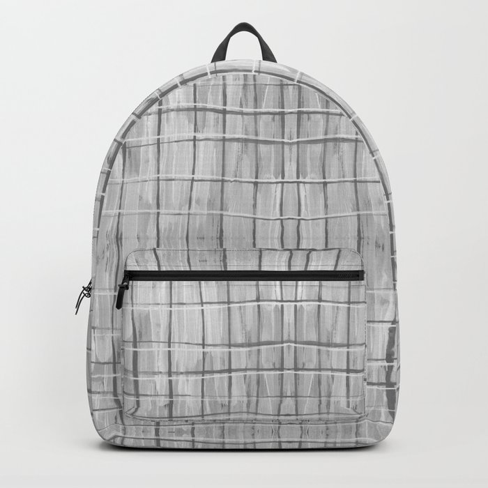 Soft Gray Plaid Backpack