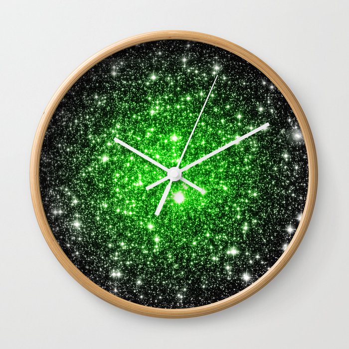 galAxy. Stars Lime Green Wall Clock