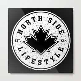 North Side Lifestyle (white) Metal Print | Vintage, Digital, Black and White, Graphic Design 
