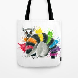 Rainbow Lemur Tote Bag