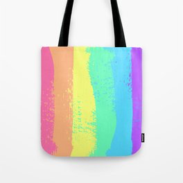 Brush Stroke Pastel Rainbow Tote Bag