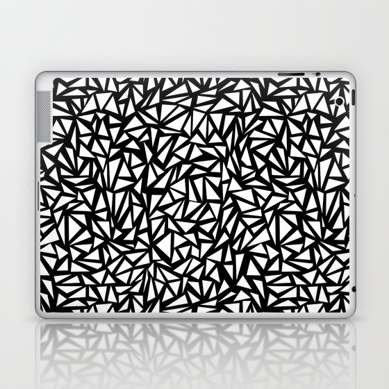 Try Me - memphis modern black and white minimal angular geometric triangle fun 1980s retro Laptop & iPad Skin