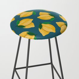 Lemon Pattern Blue Green Bar Stool