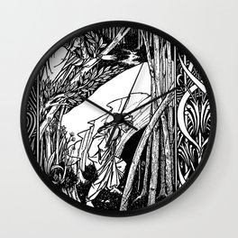 “Merlin and Nimue” by Aubrey Beardsley Wall Clock