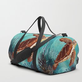 Metallic Sea Turtle Duffle Bag