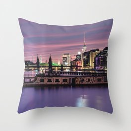 Berlin Purple Throw Pillow | Fernsehturm, Bluehour, Berlin, Photo, Buildings, Oberbaumbridge, Summer, Bridge, Architecture, Tvtower 