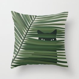 Cat and Plant 53 Throw Pillow
