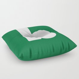 b (White & Olive Letter) Floor Pillow