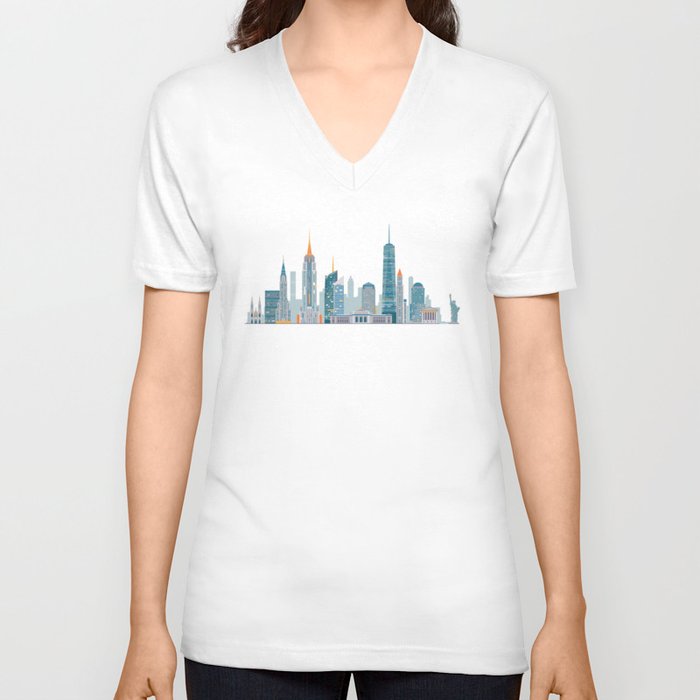 New York V Neck T Shirt
