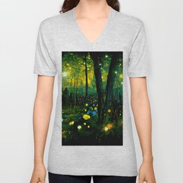 Walking through the fairy forest V Neck T Shirt