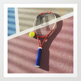 Tennis Racket, Tennis Court Art Print