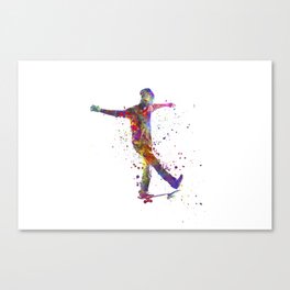 watercolor skater Canvas Print