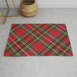 Plaid Red Trendy Collection Area & Throw Rug