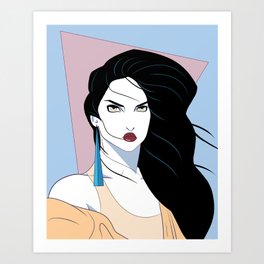 ▲ Pocahontas Patrick Nagel Style ▲ Art Print | Graphicdesign, Digital, Pocahontas, Patricknagel, Illustration, Pop, Movies & TV 
