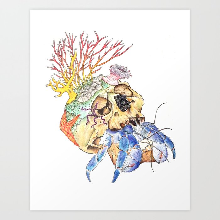 Home I Hermit Crab Art Print By Artfulbash Society6