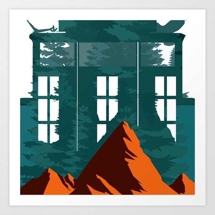 Window From Mountains Art Print