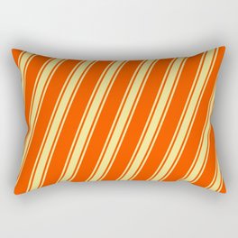 [ Thumbnail: Red & Tan Colored Lines Pattern Rectangular Pillow ]