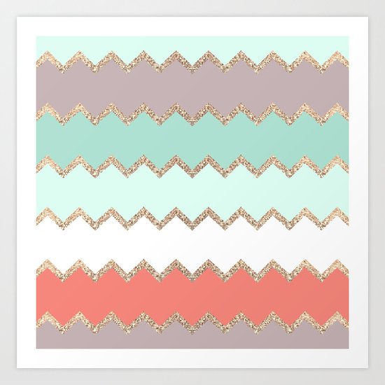 AVALON CORAL MINT Art Print