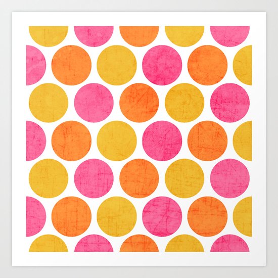 summer polka dots Art Print