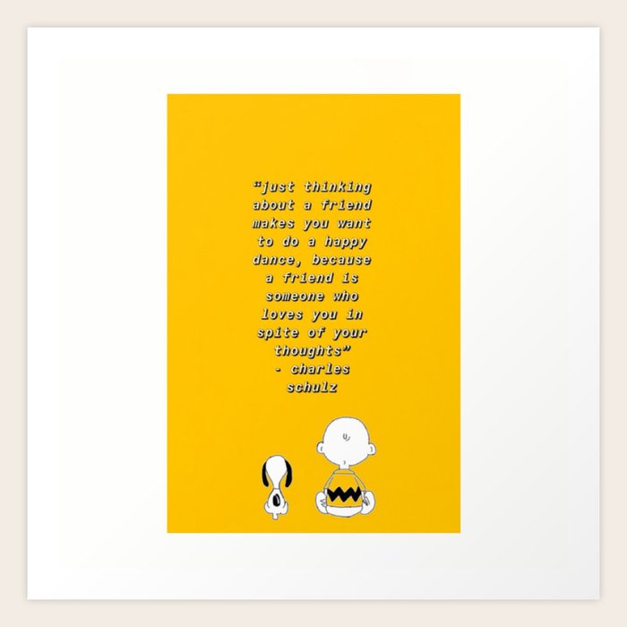 Snoopy Charlie Friendship Colour Art Print By Briehn Society6
