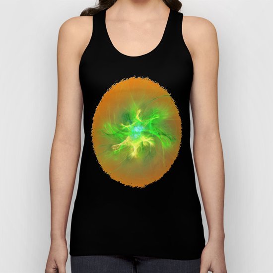 Green Burst Fractal Unisex Tank Top
