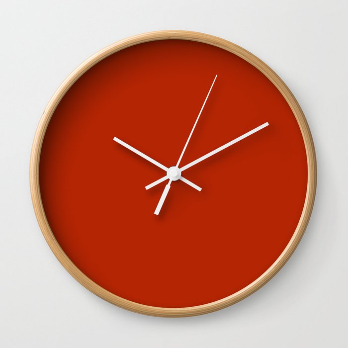 Colors of Autumn Copper Orange Solid Color - Dark Orange Red Accent Shade / Hue / All One Colour Wall Clock