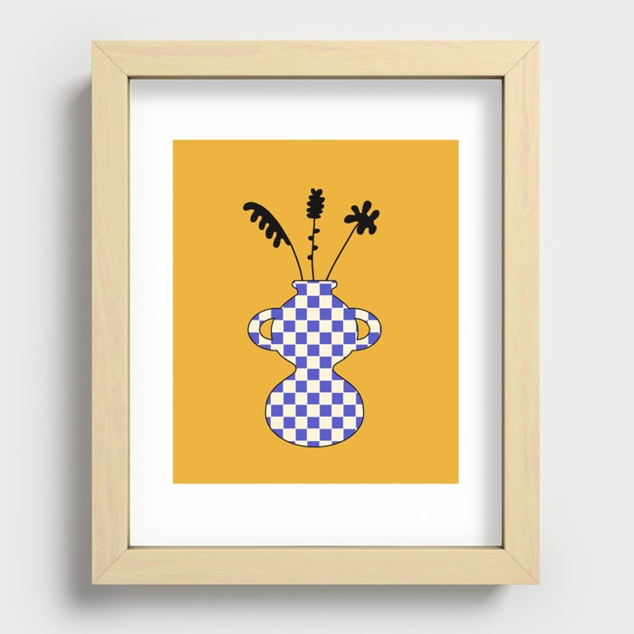 Check and Vase Art Recessed Framed Print