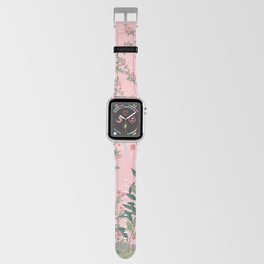 Chinoiserie Pink Fresco Floral Garden Birds Oriental Botanical Apple Watch Band