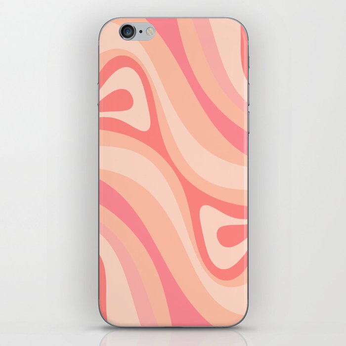 New Groove Retro Swirl Abstract Pattern in Blush Pink Tones iPhone Skin