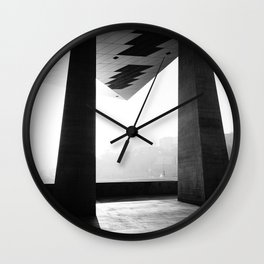 Industrial style | Giant concrete pillars holding steel structure | Confluence district, Lyon Wall Clock