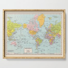 World Map Serving Tray
