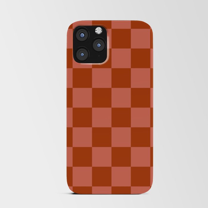 Rust and Terracotta Checkerboard  iPhone Card Case