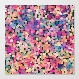 Squares Confetti Rainbow Mosaic Canvas Print