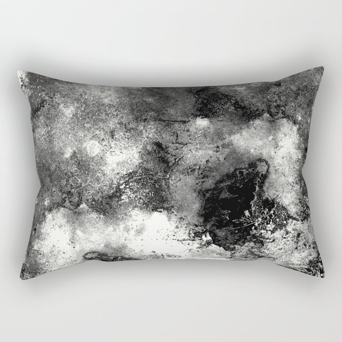 Deja Vu - Black and white, textured painting Rectangular Pillow