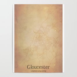 Gloucester vintage map Poster