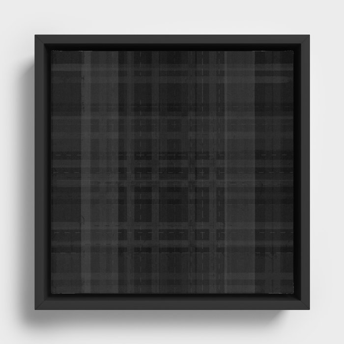 Black Plaid Framed Canvas