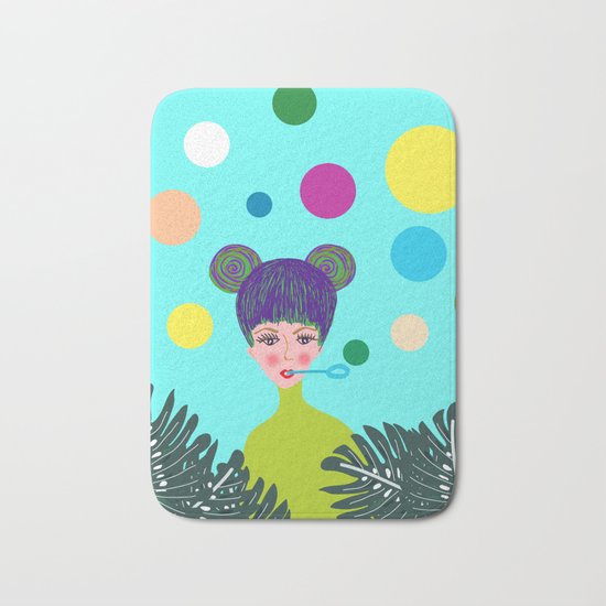 Playful girl Bath Mat