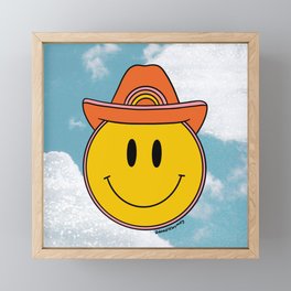 Cowboy Smiley Face Framed Mini Art Print