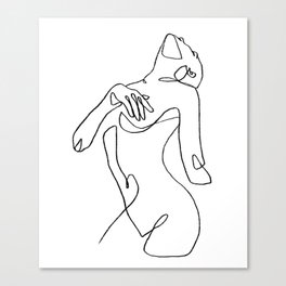 'Leticia' Abstract Female Figure One Line Drawing Canvas Print