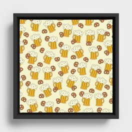 Beer and Pretzels Framed Canvas