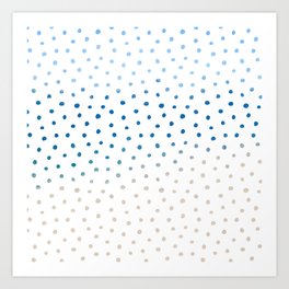 Sand and Surf Watercolor Dots Art Print