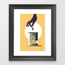 Olive oil vintage poster greece Framed Art Print